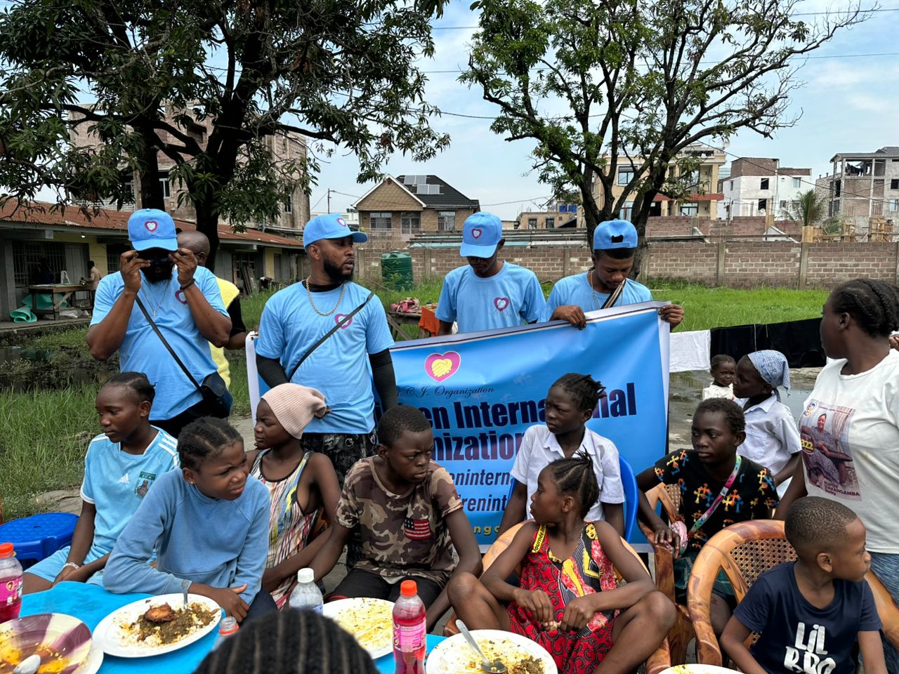 DRC team getting ready to eat